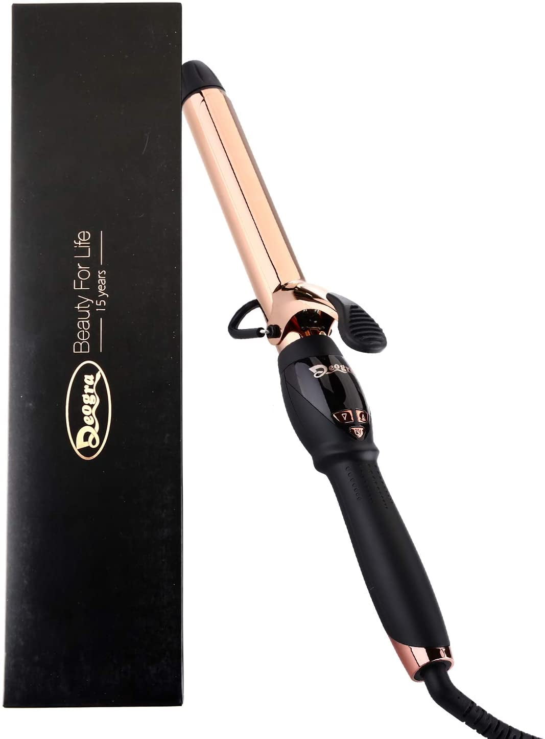 Dual Voltage Hair Curling Iron 1 Inch Professional Titanium Rotating