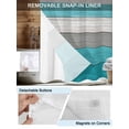 thumbnail image 3 of No Hook Shower Curtain with Snap in Liner,Country Wood Board Gray Urquoise Waterproof Bath Curtain Double Layers with See Through Top Window,Vintage Gradient Plank Hotel Shower Curtains 72x72in, 3 of 9