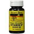 thumbnail image 1 of Nature's Blend Super Strength Vitamin D3 No Artificial Flavor 2000 Iu,100Ct, 1 of 6