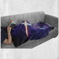 thumbnail image 6 of Galaxy Soft Flannel Fleece Throw Blanket, Illustration in Starry Sky Outer Space Themed Illustration, Cozy Plush for Indoor and Outdoor Use, 50" x 60", Purple Blue and Black, by Ambesonne, 6 of 6