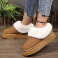 thumbnail image 3 of Elecsop Slippers for Women, Warm Fuzzy Winter Boots for Women, Suede Clog Platform Tasman Slippers, Brown, 3 of 7