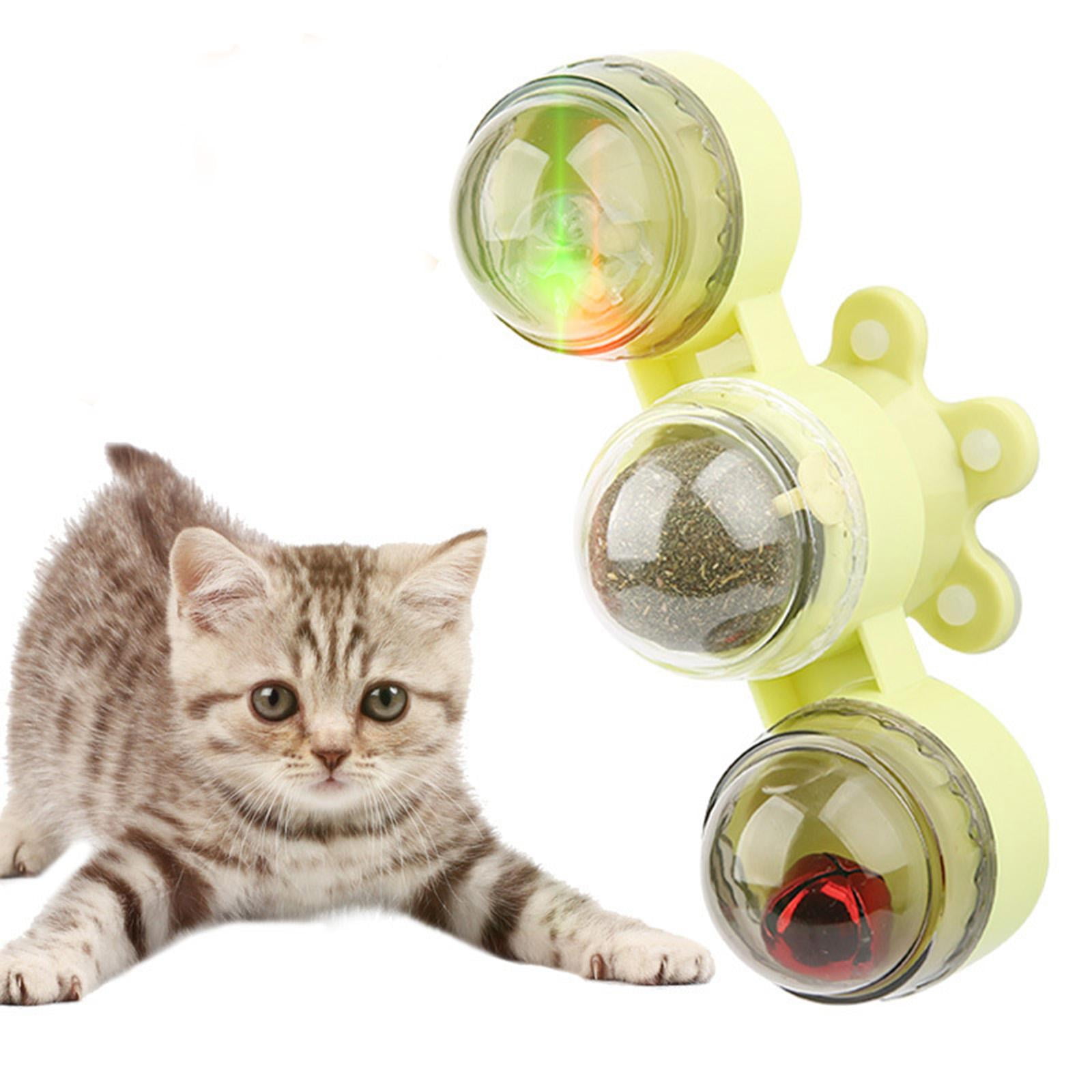 balikha 3xCatnip Balls Lightweight Interactive Cat Toy for Table Corners Wall Ground Green