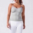 thumbnail image 4 of MOJOGO Cami Tops for Women Lace Trim V Neck Undershirts Slimming Sleeveless Tank Top Basic Layer Tops for Summer Spring Gray L, 4 of 5