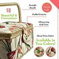 thumbnail image 4 of Sewing Basket with Tulip Floral Print Design- Sewing Kit Storage Box with Removable Tray, Built-in Pin Cushion and Interior Pocket - Large - 12" x 9" x 6" - by Adolfo Design, 4 of 5
