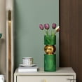thumbnail image 4 of 12-Inch Decorative Green Tall Glass Vase - Modern Minimalist Decor for Parties, and Special Events - Perfect Centerpiece for Coffee Tables, Living Rooms, Dining Tables, Offices, and Farmhouse Decor, 4 of 7