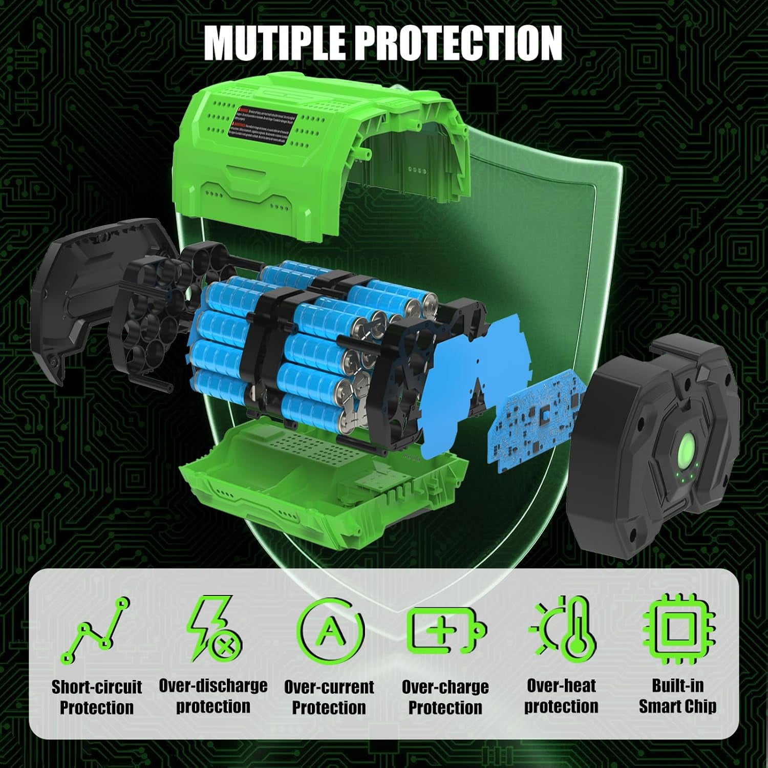 Enermall 56V 12000mAh Replacement Battery for EGO 56V Battery BA2800T Compatible with EGO 56 Volt Battery Tools Lawn Mower Leaf Blower