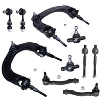 Detroit Axle - 10pc Front Upper Control Arms & Lower Ball Joints, Inner Outer Tie Rods & Sway Bars Kit