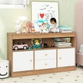thumbnail image 2 of Costway Kids Toy Storage Organizer Wooden Children Bookshelf Storage Chest with Open Shelf Brown, 2 of 10