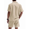 thumbnail image 4 of Men Sets Outfits 2 Piece Short Sleeve Shirts Short Set Color XXXL, 4 of 7