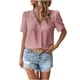 thumbnail image 2 of Xuyuer Lace Patchwork V-Neck Short Sleeve Tee - Women's Solid Color Casual Fashion Top, Affordable and Versatile for Daily Commute, Weekend Gatherings, and Skin-Friendly Comfortable Wear, 2 of 8