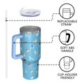 thumbnail image 4 of OBREWU Kirky Hasky Dalmatian Tumbler with Handle and Lid,Kirky Hasky Dalmatian 40oz Double Wall Vacuum Insulated Tumbler,Cups Gift for Women and Men, 4 of 7