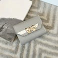 thumbnail image 2 of ID Short Wallet with Hit Color and Bow Tie Design Multifunctional Purse featuring Multiple Card Slots Clutch and Phone Bag for Women Grey,One Size, 2 of 4