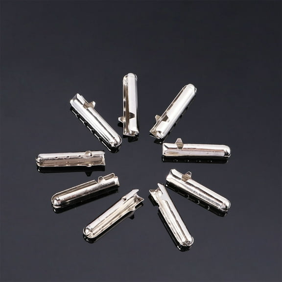 GOOHOCHY 100 PCS Replacement Shoelace Tip Heads Shaped DIY Shoe Lace Repair Clips (Silver)
