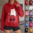 thumbnail image 2 of Women's Hoodies Funny 3D Printed Sweatshirts Pullover Loose Long Sleeve Tops Cute Graphic Tees with Pocket, 2 of 7