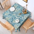 thumbnail image 2 of Blue Pioneer Flower Square Tablecloth,Waterproof Square Table Cover,Wipeable Spillproof Washable Table Cover for Home Kitchen Party Decor 42"X42"(107x107cm), 2 of 6