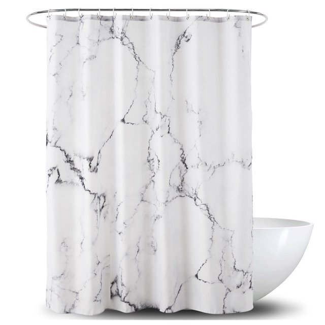Cortina de ducha con relieve de mármol, resistente al agua, resistente al moho, cortina de baño con impresión digital, poliéster grueso, decoración