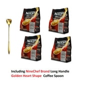 NineChef Bundle - Nescafe 3 in 1 Instant Coffee Sticks Original Imported from Nestle Malaysia (Original 4 Bags) + One NineChef Spoon