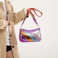 thumbnail image 2 of Bolso Mensajero Hombro Cruzado para Mujeres Rainbow PU Cuero A Rayas Correa Ajustable Embrague, 2 of 9