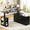 Black, variant on Frmobepts L-Shaped Executive Standing Desk with File Cabinet, 55" x 23.6" Electric Height Adjustable Stand up Desk, One-Whole Piece Desktop, Home Office Modern Computer Desk with 3 Memory Presets