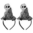thumbnail image 1 of 2 piezas tocado decorativo de Halloween con pelo de esqueleto para Halloween (estilo esqueleto), 1 of 2