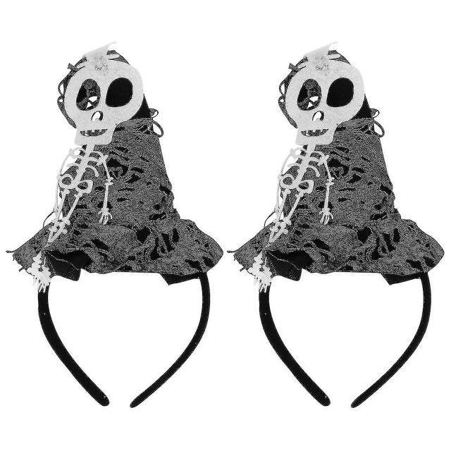 2 piezas tocado decorativo de Halloween con pelo de esqueleto para Halloween (estilo esqueleto)