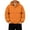 Orange001, variant on Men Puffer Jacket Solid Color Windproof Full Zip Paded Coat Relaxed Fit Thermal Hooded Jacket Fall Fashion Coat with Pockets Orange XL
