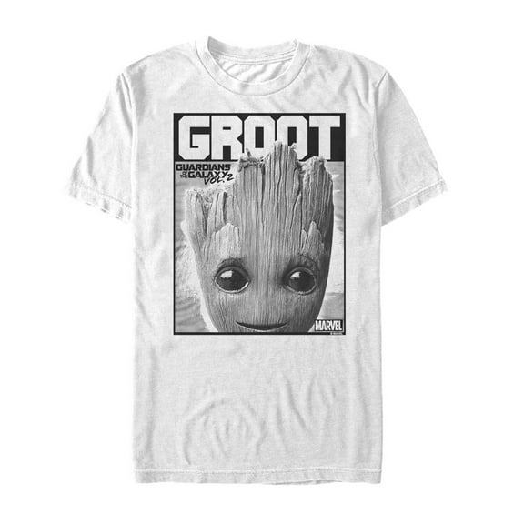 Men's Marvel Guardians of the Galaxy Vol. 2 Groot Innocent Graphic Tee White Small