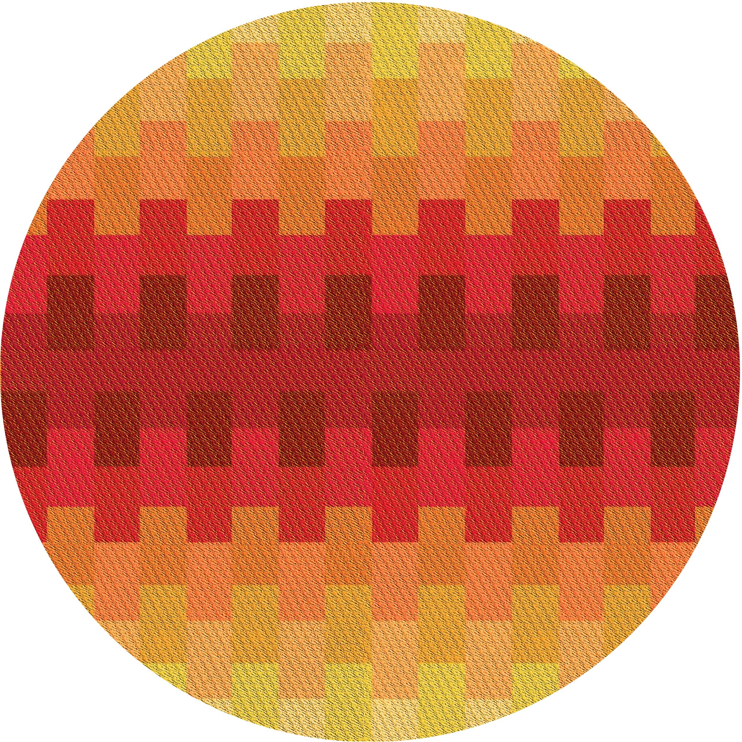 Ahgly Company Indoor Round Patterned Neon Red Area Rugs, 6' Round ...