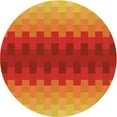 thumbnail image 1 of Ahgly Company Machine Washable Indoor Round Transitional Neon Red Area Rugs, 8' Round, 1 of 7