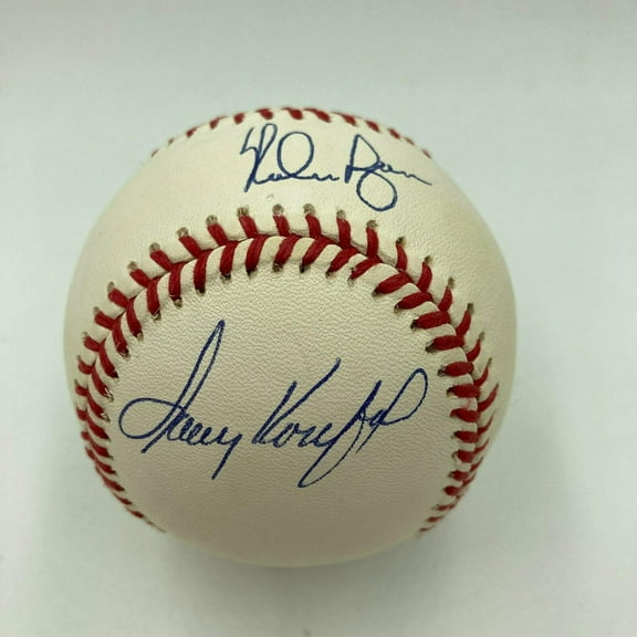 Beautiful Sandy Koufax Nolan Ryan Signed National League Baseball JSA COA