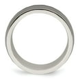 thumbnail image 2 of 925 Sterling Silver Men's and Black Titanium Men's-Inlay Black Stripe Wedding Band Ring Size 8, 2 of 8