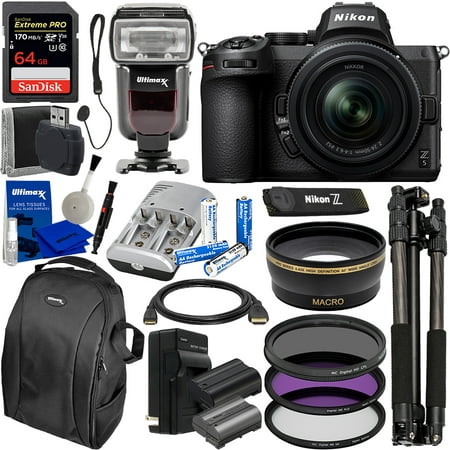 Nikon Z5 Mirrorless Digital Camera with 24-50mm Lens with Essential Professional Bundle: SanDisk Extreme Pro 64GB SD Card, TTL Dedicated Flash for Nikon & Much More