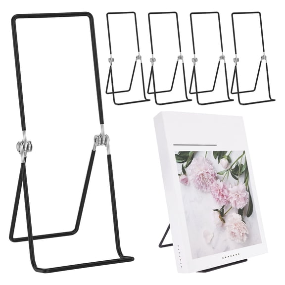 Lzvxtym 6 Pcs Adjustable Metal Book Stand,Foldable Display Easel for Cookbook Album Magazine,Display Easel and Book Holder,9.06 x 4.72 inches