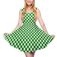 thumbnail image 3 of 2024 Plaid Print Dress Sleeveless Green And White Checkered Casual Dresses Summer Women Big Size Kawaii Graphic Skate Dress, 3 of 7