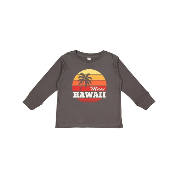 Inktastic Maui Hawaii Retro Sunset Boys or Girls Long Sleeve Toddler T-Shirt