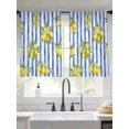 thumbnail image 2 of Summer Lemon Sheer Curtains 2 Panels Set Summer Lemon Floral Blue Stripes Sheer Window Curtains Light Filtering Rod Pocket Voile Drapes for Bedroom Living Room 52"x45", 2 of 9