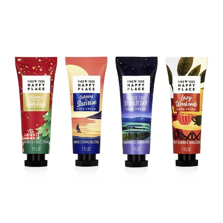 ($13 Value) Find Your Happy Place Hand Cream Variety Pack, 4 Ct, 1 fl oz