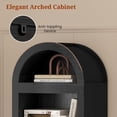 thumbnail image 7 of 76" Tall Narrow Arched Bookcase, 7-Teir Mid-Century Modern Bookshelf with Adjustable Shelves for Living Room, Home Office, Black, 7 of 7