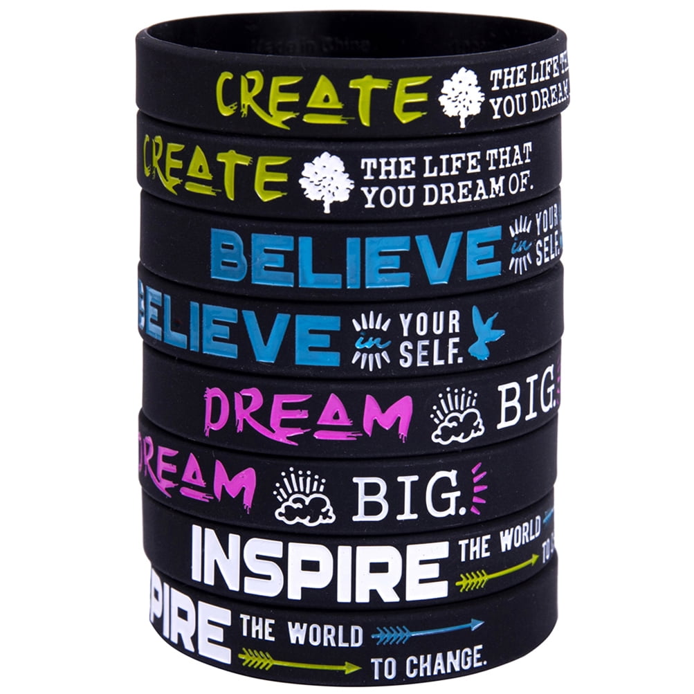 48 Pieces Inspirational Wristbands Motivational Quote Rubber Wristbands Colorful Inspirational Silicone Bracelets for Decorations Party Supplies Presents for Friends Kids 48 Pieces Inspirational Wristbands Motivational Quote Rubber Wristbands Colorful Inspirational Silicone Bracelets for Decorations Party Supplies Presents for Friends Kids