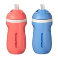 thumbnail image 1 of Vaso con Pajita Tommee Tippee para Niños, Aislante y Antiderrames, Boquilla Resistente a Mordidas, Tapa Abatible, 9 oz, 12+ Meses, Pack de 2 Azul y Rojo, 1 of 4