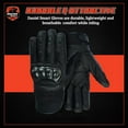 thumbnail image 5 of Daniel Smart Men’s Leather Gloves – Textile and Leather Motorcycle Gloves with Knuckle Protection and Touch Screen Finger Tip, 5 of 6