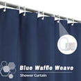 thumbnail image 4 of Inosoo Luxury Waffle Fabric Shower Curtain, 72"W x 84"H Extra Long, Navy Blue, 4 of 9