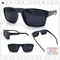 thumbnail image 2 of SA106 Mens Polarized Flat Top Square Sunglasses Matte Finish Rectangular UV400 Anti Glare Driving Metalic Grey Frame - Black Lens, 2 of 6