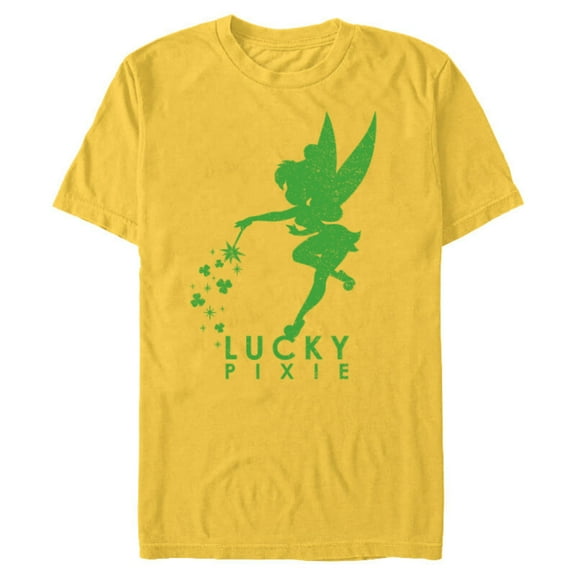 Disney Tinker Bell Lucky Pixie St. Patrick's Day - Short Sleeve Blended T-Shirt for Adults - Customized-Yellow