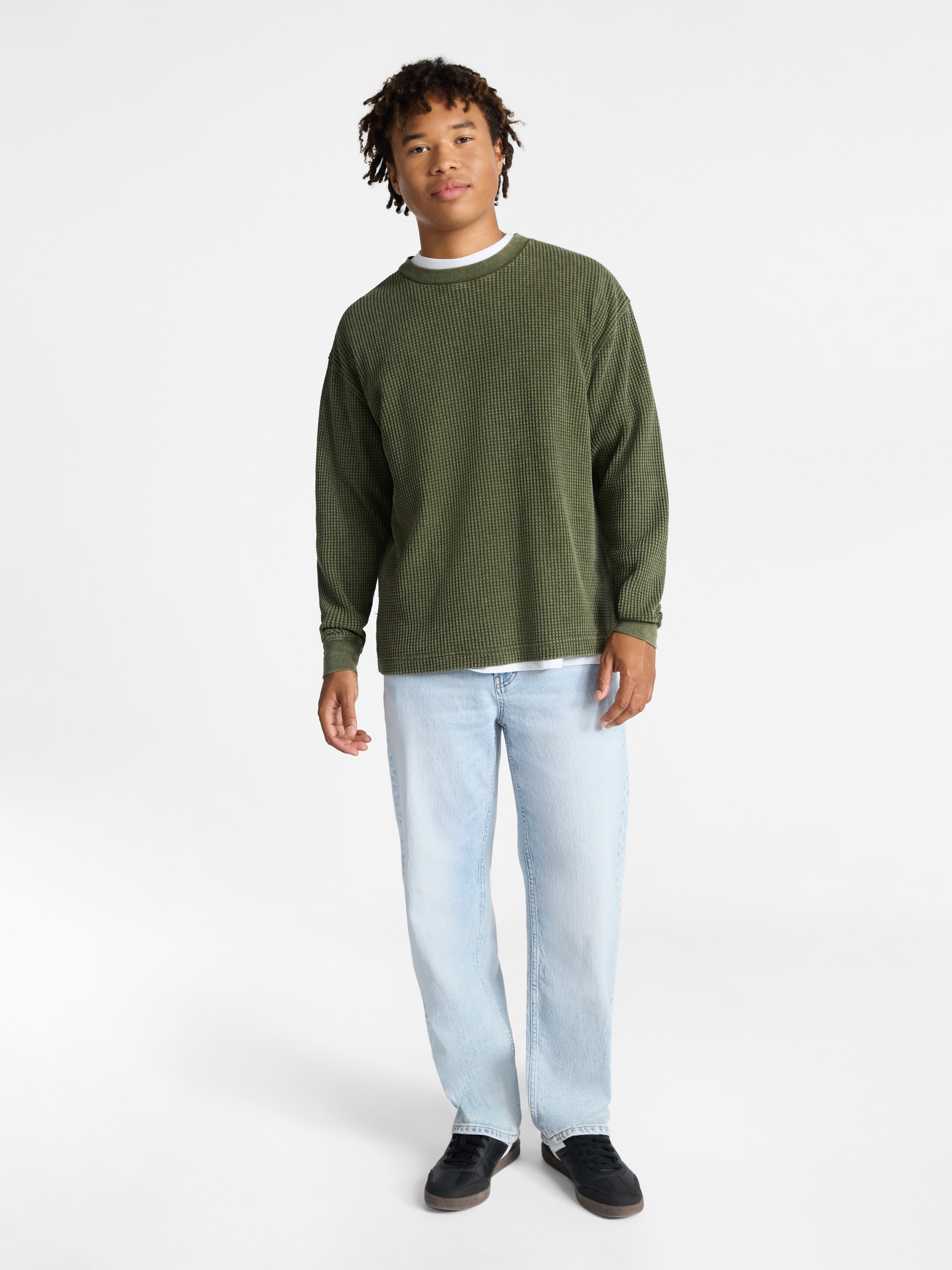No Boundaries Thermal Tee with Long Sleeves, Men's & Big Men's
