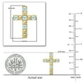 thumbnail image 2 of Dazzlingrock Collection Round Aquamarine 5 Stone Religious Cross Screwback Stud Earrings for Women (Color Blue, Clarity Moderately Included) in 18K Yellow Gold, 2 of 3