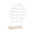 thumbnail image 4 of Organizador de pendientes, soporte para joyas de 4 niveles, de madera y metal, rústico, para mujer, ideal como regalo para encimera, tocador y hogar. Blanco, 4 of 8