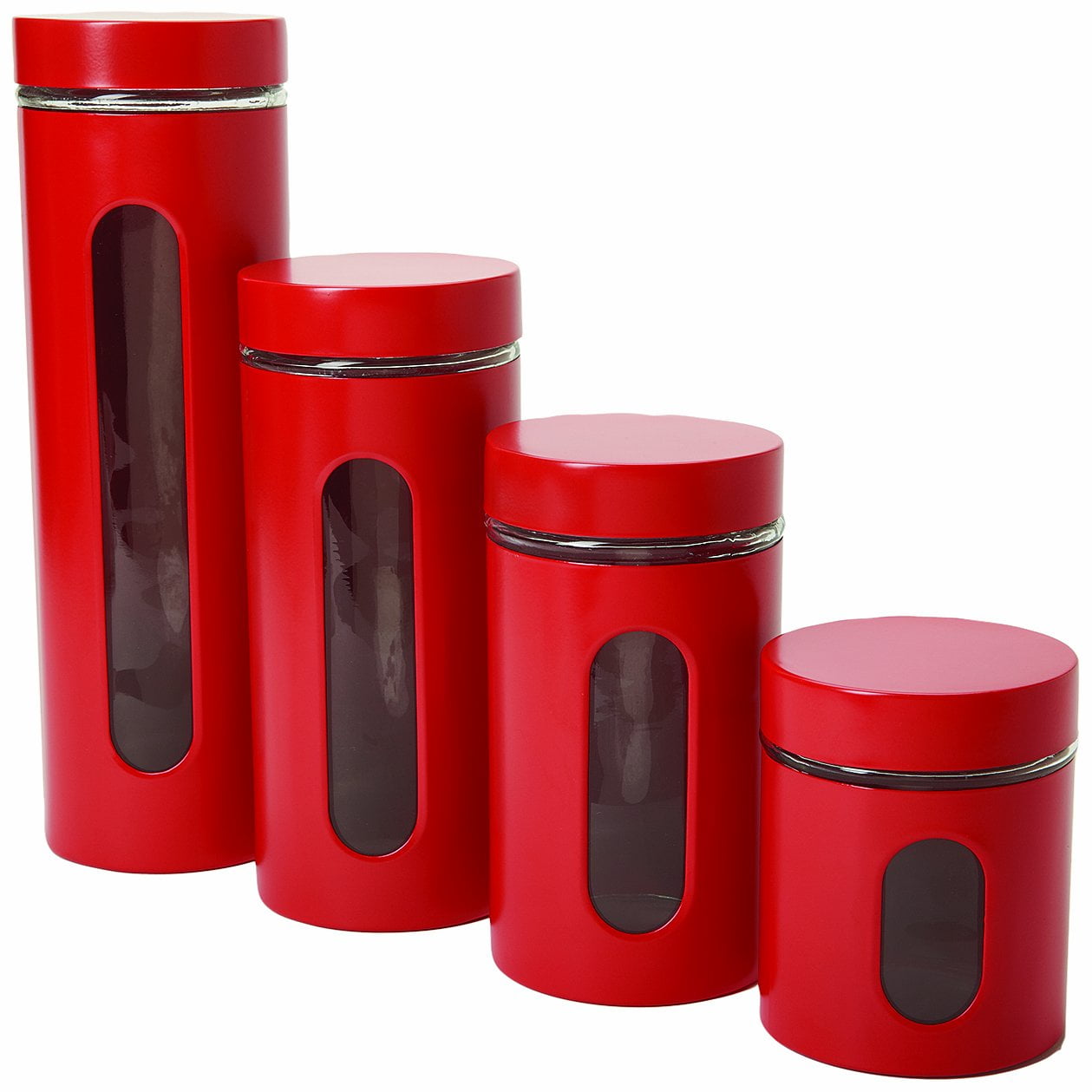 Anchor Hocking 64-Ounce Acrylic Round Canister with Clamp Top Lid Set of 4 