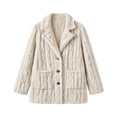 thumbnail image 7 of Enjoytime Fall Winter Fleece Jacket Women Notch Lapel Button Down Long Sleeve Coat Casual Warm Fuzzy Outerwear with Pocket, 7 of 7