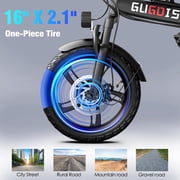 16 750W Peak Electric Bike for Adults, 48V 15Ah Removable Battery Electric Bicycle, One-Piece Tire Folding Ebike, Max Speed 28 Mph, Range to 45 Miles, Off Road UL2849
